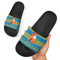 Tuvalu Christmas Slide Sandals Cute Santa Manuia te Kilisimasi LT14 - Polynesian Pride