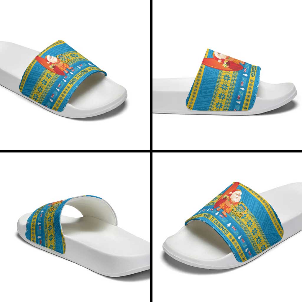 Tuvalu Christmas Slide Sandals Cute Santa Manuia te Kilisimasi LT14 - Polynesian Pride