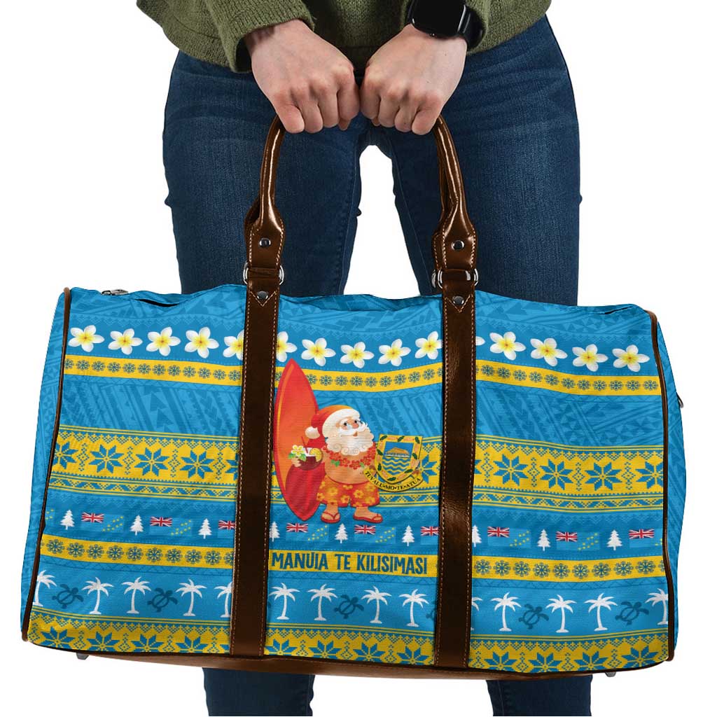 Tuvalu Christmas Travel Bag Cute Santa Manuia te Kilisimasi LT14 Blue - Polynesian Pride