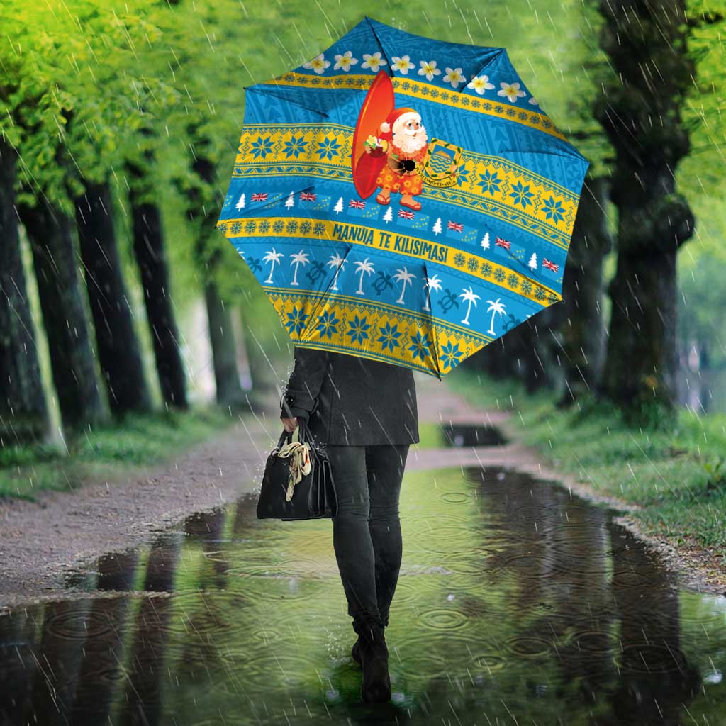 Tuvalu Christmas Umbrella Cute Santa Manuia te Kilisimasi LT14 - Polynesian Pride