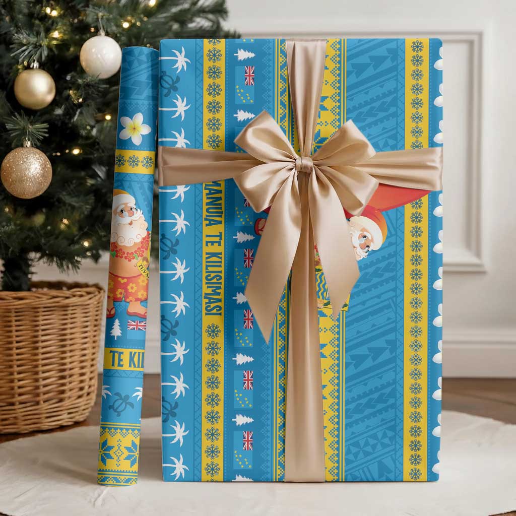 Tuvalu Christmas Wrapping Paper Cute Santa Manuia te Kilisimasi LT14 - Polynesian Pride