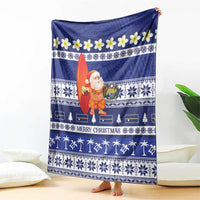 Nauru Christmas Blanket Cute Santa Coat Of Arms Merry Xmas LT14 - Polynesian Pride