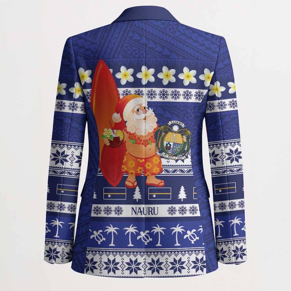 Nauru Christmas Blazer Cute Santa Coat Of Arms Merry Xmas LT14 - Polynesian Pride