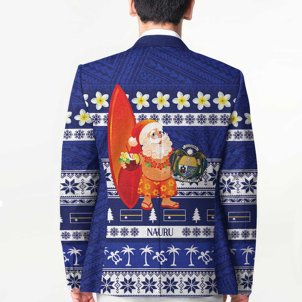 Nauru Christmas Blazer Cute Santa Coat Of Arms Merry Xmas LT14 - Polynesian Pride