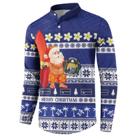 Nauru Christmas Button Sweatshirt Cute Santa Coat Of Arms Merry Xmas LT14 - Polynesian Pride
