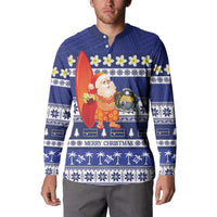 Nauru Christmas Button Sweatshirt Cute Santa Coat Of Arms Merry Xmas LT14 - Polynesian Pride