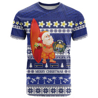 Nauru Christmas T Shirt Cute Santa Coat Of Arms Merry Xmas LT14 Navy Blue - Polynesian Pride