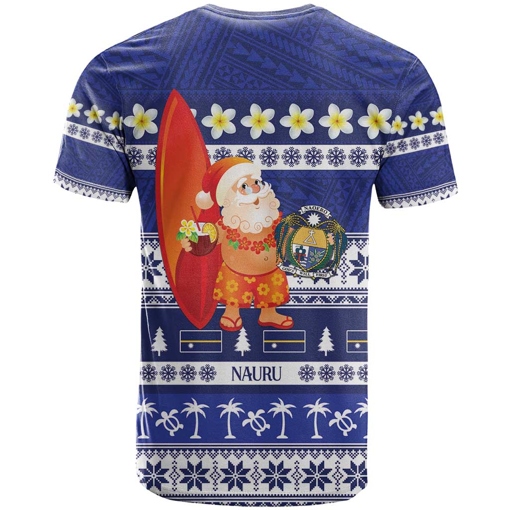 Nauru Christmas T Shirt Cute Santa Coat Of Arms Merry Xmas LT14 - Polynesian Pride