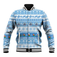 FSM Christmas Baseball Jacket Merry Xmas Federated States of Micronesia LT14 Unisex Blue - Polynesian Pride