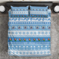 FSM Christmas Bedding Set Merry Xmas Federated States of Micronesia LT14 Blue - Polynesian Pride