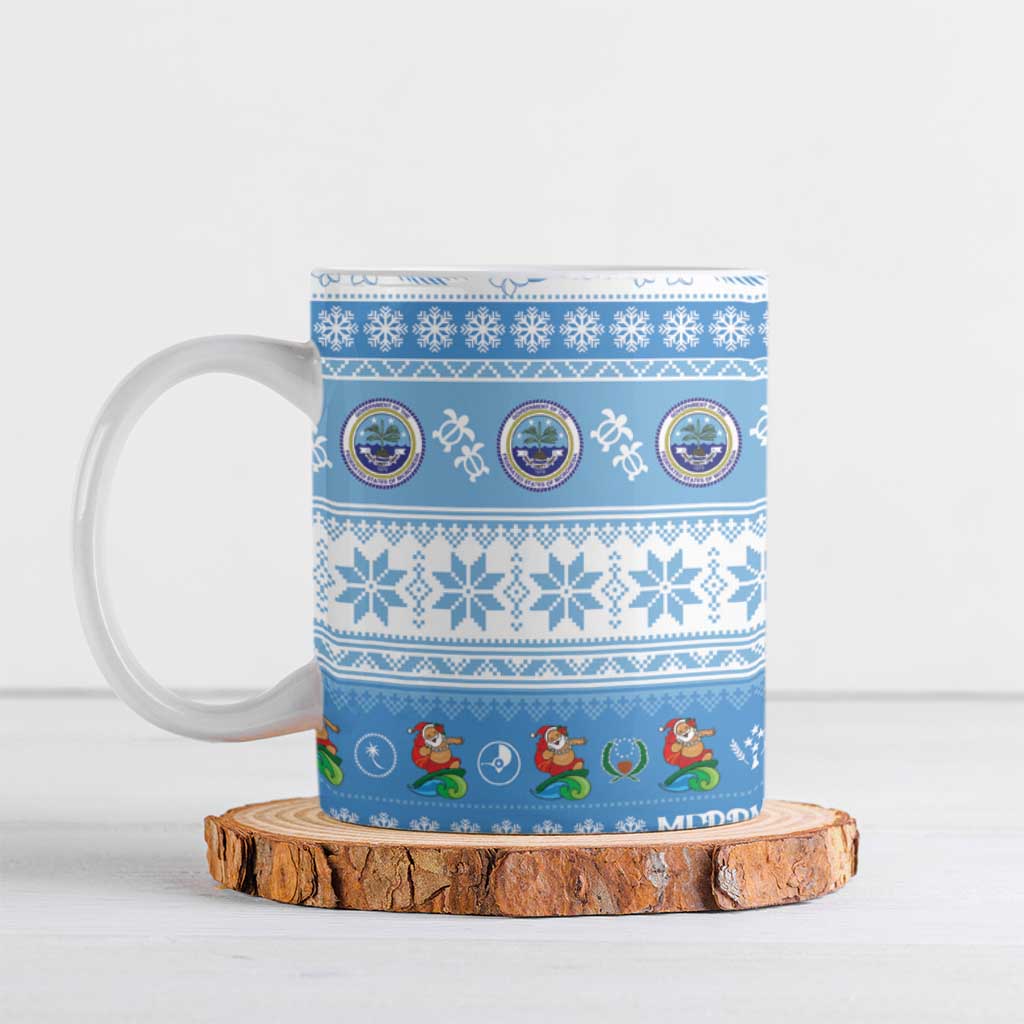 FSM Christmas Ceramic Mug Merry Xmas Federated States of Micronesia LT14 Blue - Polynesian Pride