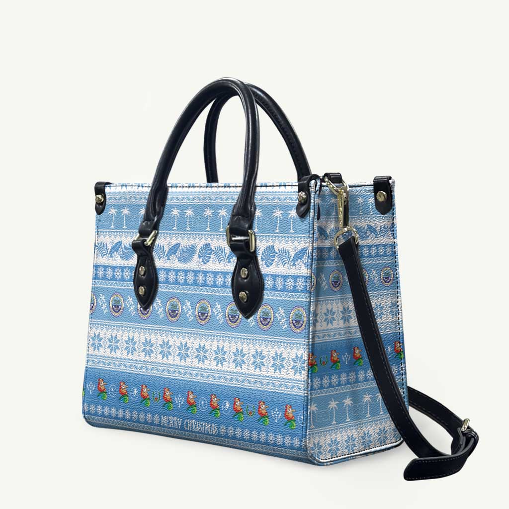 FSM Christmas Leather Bag Merry Xmas Federated States of Micronesia LT14 Blue - Polynesian Pride