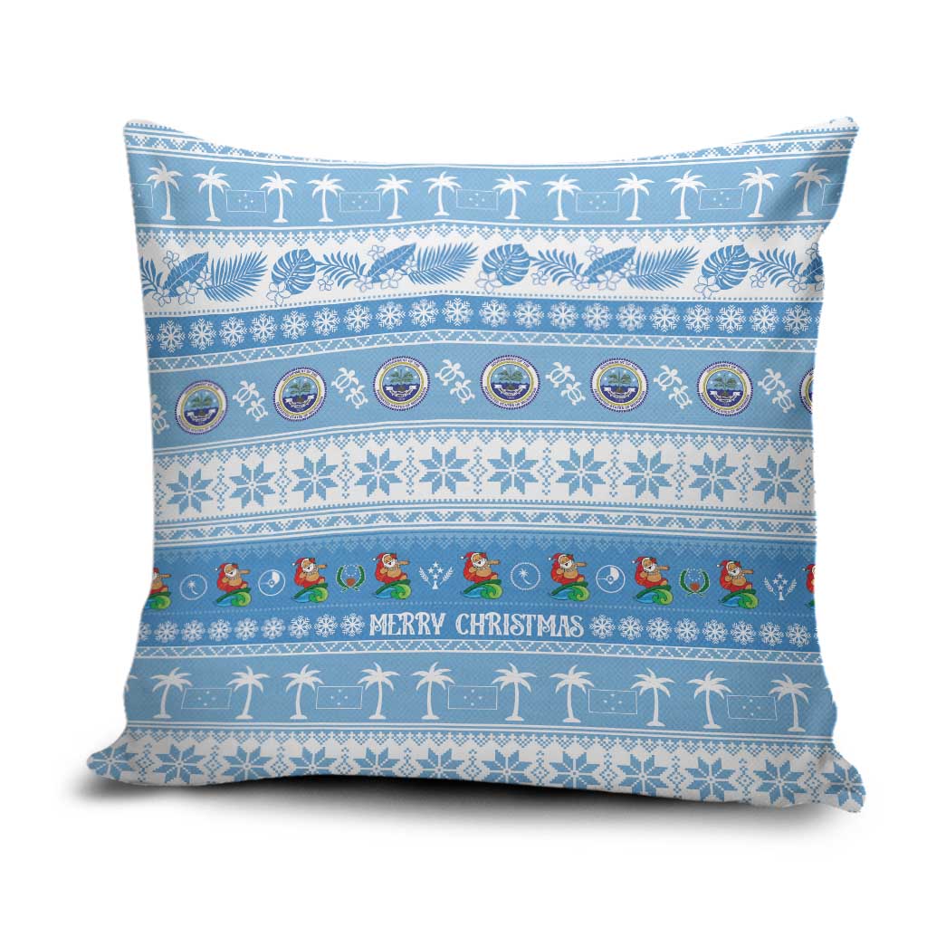 FSM Christmas Pillow Cover Merry Xmas Federated States of Micronesia LT14 Blue - Polynesian Pride