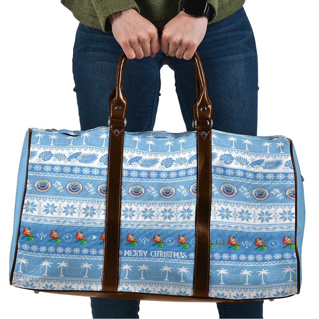 FSM Christmas Travel Bag Merry Xmas Federated States of Micronesia LT14 Blue - Polynesian Pride