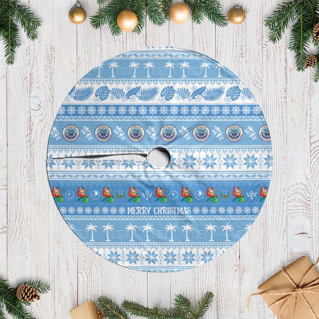 FSM Christmas Tree Skirt Merry Xmas Federated States of Micronesia LT14 Casual Blue - Polynesian Pride