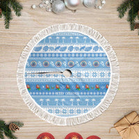 FSM Christmas Tree Skirt Merry Xmas Federated States of Micronesia LT14 Fringed Blue - Polynesian Pride