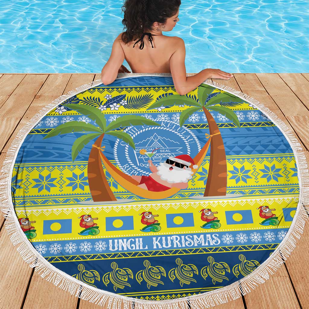 Palau Christmas Beach Blanket Chilling Santa Ungil Kurismas LT14 - Polynesian Pride