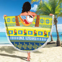 Palau Christmas Beach Blanket Chilling Santa Ungil Kurismas LT14 - Polynesian Pride