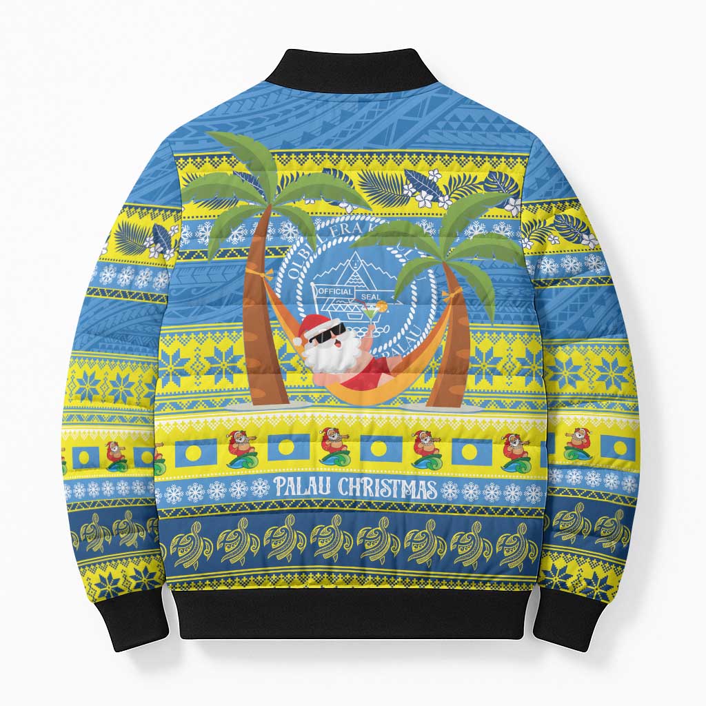 Palau Christmas Bomber Puffer Jacket Chilling Santa Ungil Kurismas LT14 - Polynesian Pride