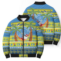 Palau Christmas Bomber Puffer Jacket Chilling Santa Ungil Kurismas LT14 - Polynesian Pride