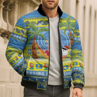 Palau Christmas Bomber Puffer Jacket Chilling Santa Ungil Kurismas LT14 - Polynesian Pride
