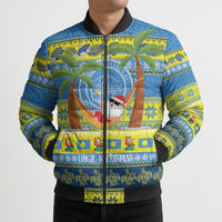 Palau Christmas Bomber Puffer Jacket Chilling Santa Ungil Kurismas LT14 - Polynesian Pride