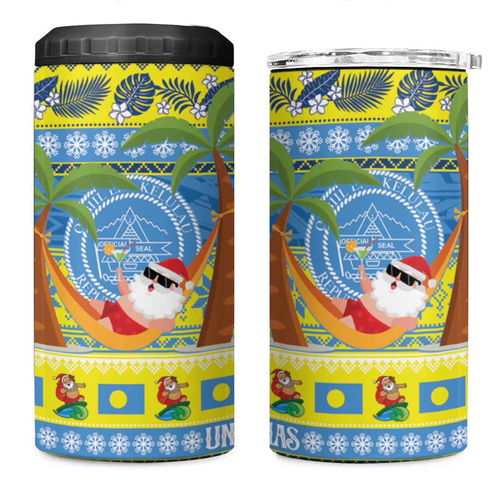 Palau Christmas 4 in 1 Can Cooler Tumbler Chilling Santa Ungil Kurismas LT14 One Size: 16 oz Yellow - Polynesian Pride