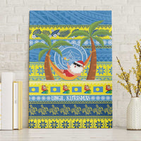 Palau Christmas Canvas Wall Art Chilling Santa Ungil Kurismas LT14 Without Frame Yellow - Polynesian Pride