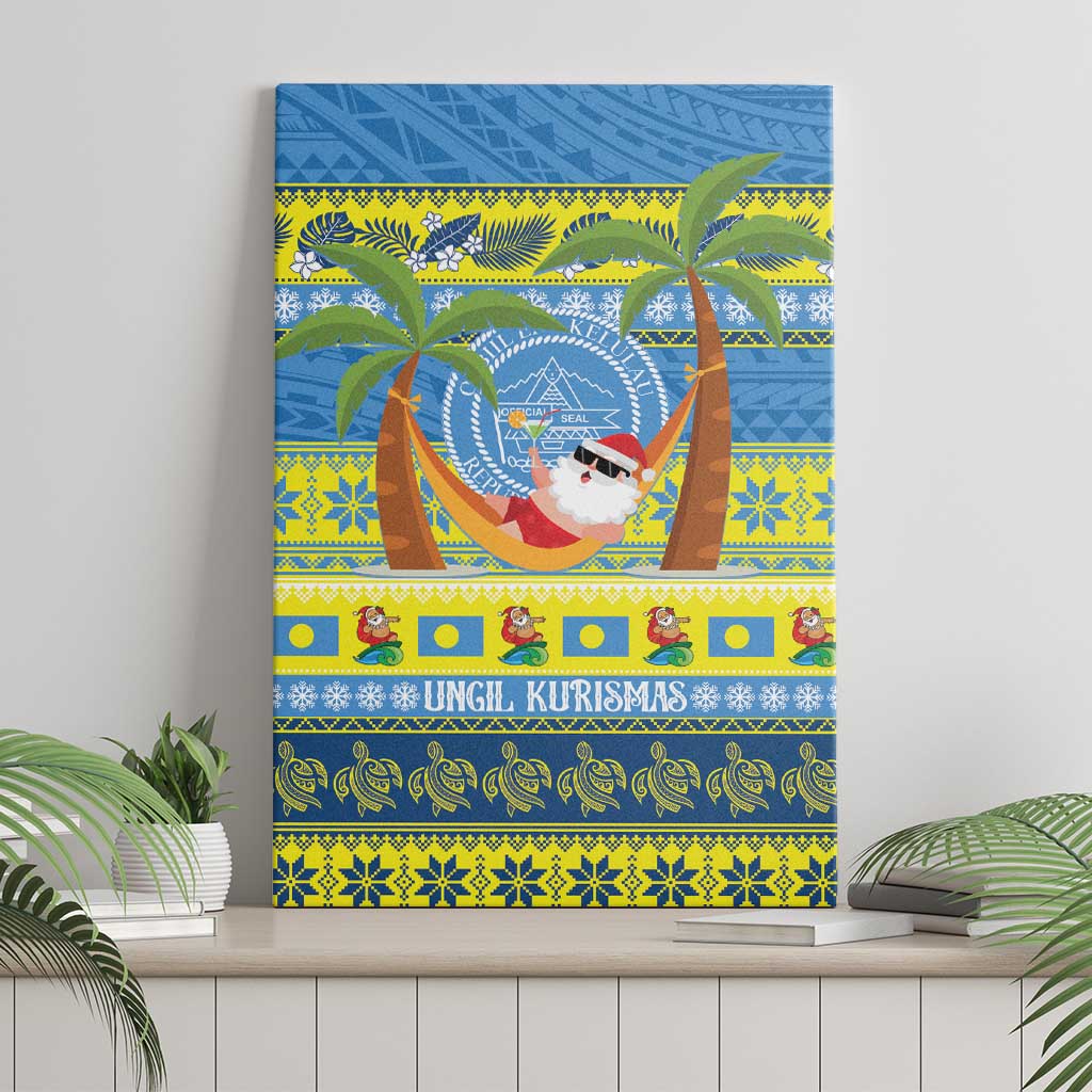 Palau Christmas Canvas Wall Art Chilling Santa Ungil Kurismas LT14 - Polynesian Pride