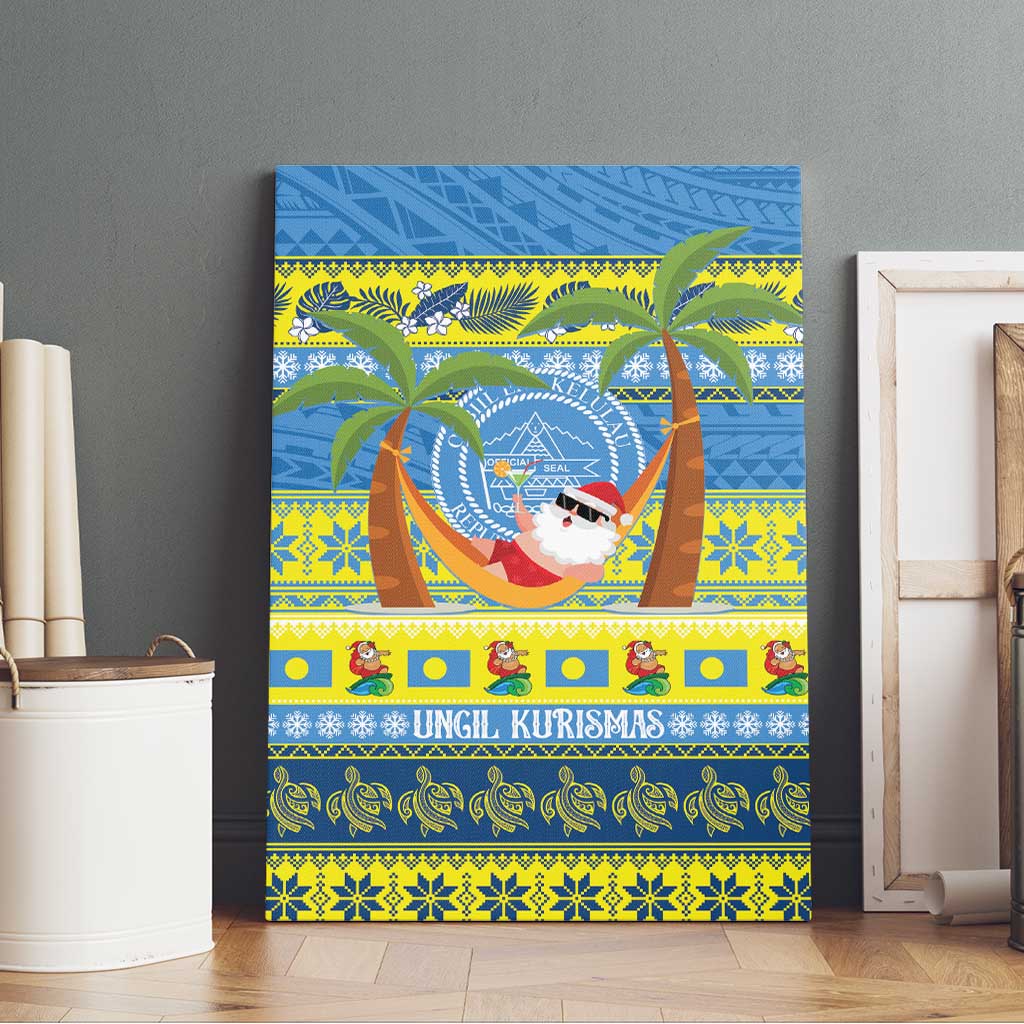 Palau Christmas Canvas Wall Art Chilling Santa Ungil Kurismas LT14 - Polynesian Pride