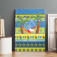 Palau Christmas Canvas Wall Art Chilling Santa Ungil Kurismas LT14 - Polynesian Pride