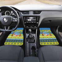 Palau Christmas Car Mats Chilling Santa Ungil Kurismas LT14 Set 2pcs - Front Yellow - Polynesian Pride