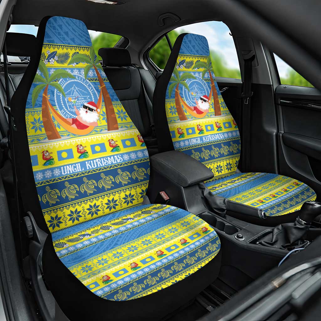 Palau Christmas Car Seat Cover Chilling Santa Ungil Kurismas LT14 One Size Yellow - Polynesian Pride