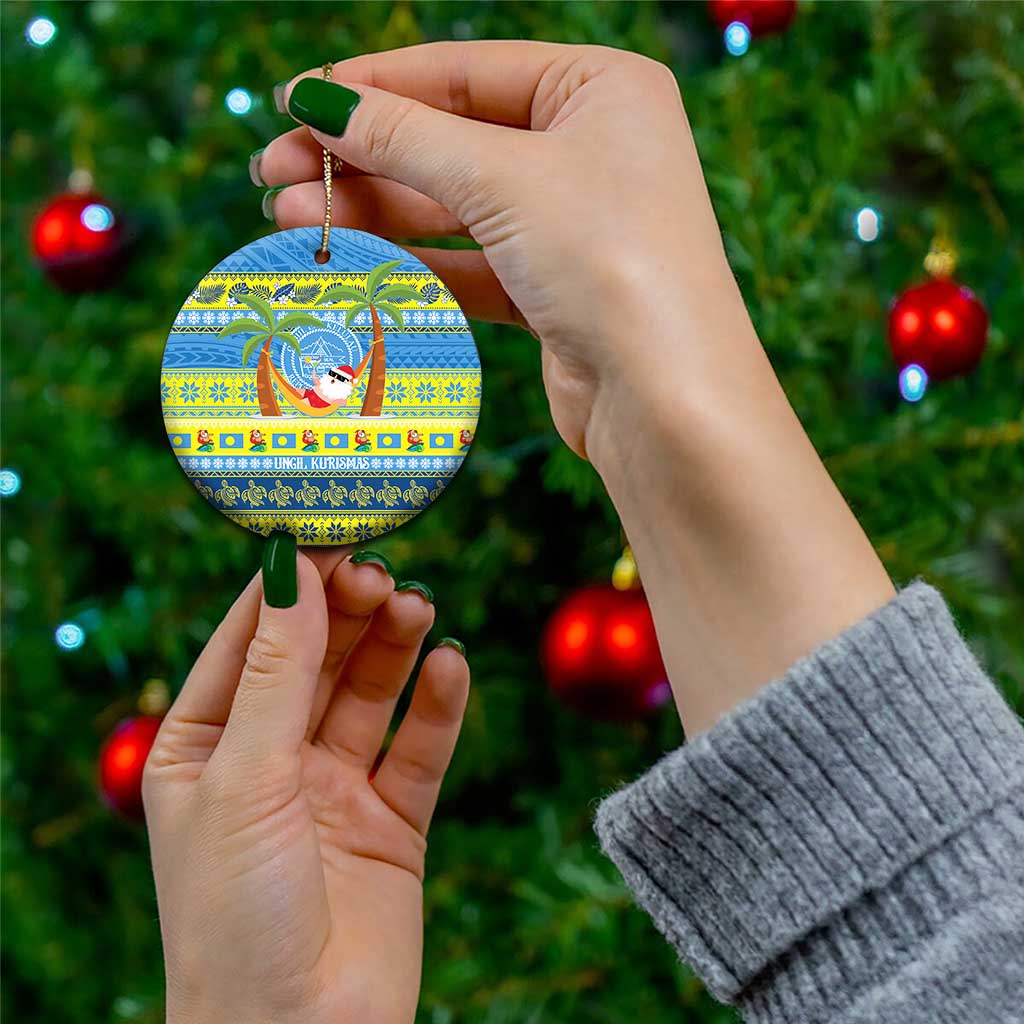 Palau Christmas Ceramic Ornament Chilling Santa Ungil Kurismas LT14 - Polynesian Pride