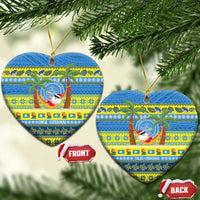 Palau Christmas Ceramic Ornament Chilling Santa Ungil Kurismas LT14 Heart Yellow - Polynesian Pride