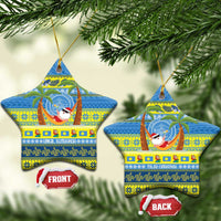 Palau Christmas Ceramic Ornament Chilling Santa Ungil Kurismas LT14 Star Yellow - Polynesian Pride