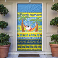 Palau Christmas Door Cover Chilling Santa Ungil Kurismas LT14 Yellow - Polynesian Pride
