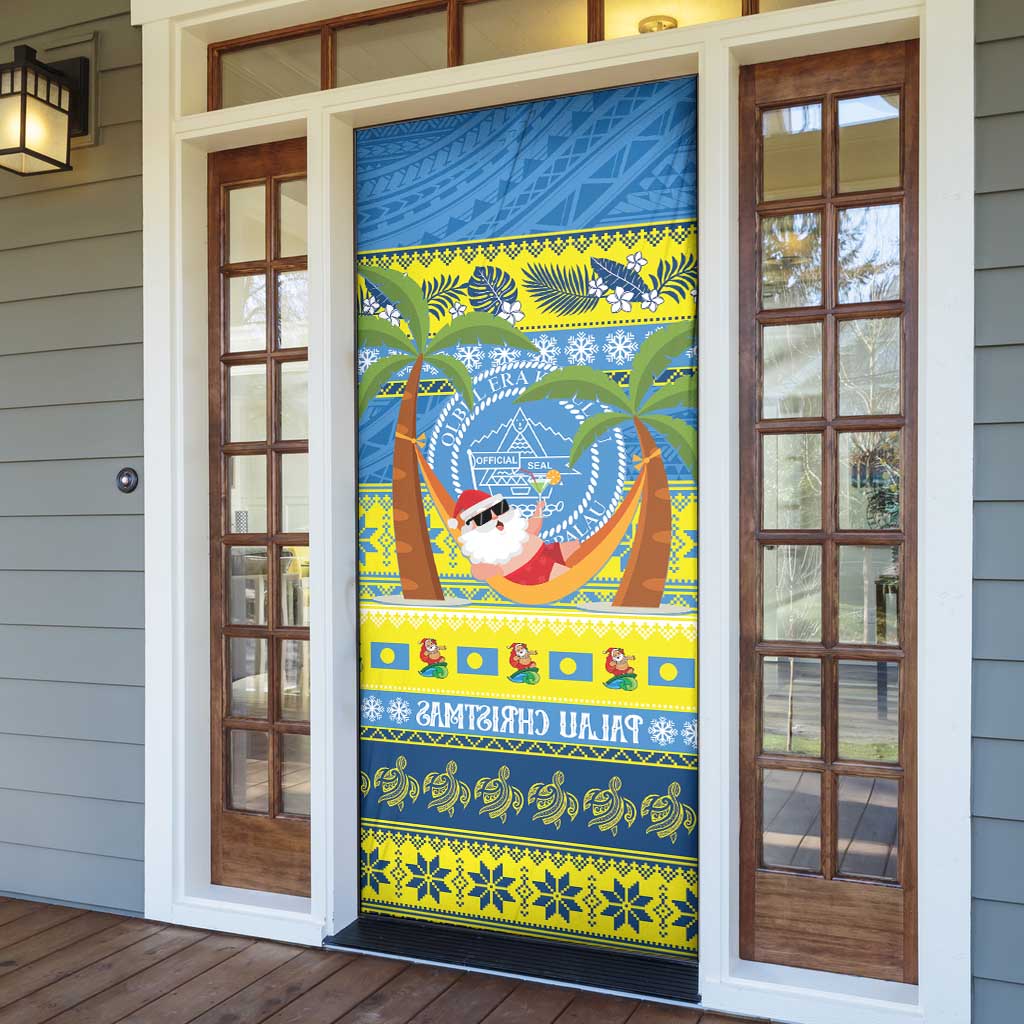 Palau Christmas Door Cover Chilling Santa Ungil Kurismas LT14 - Polynesian Pride
