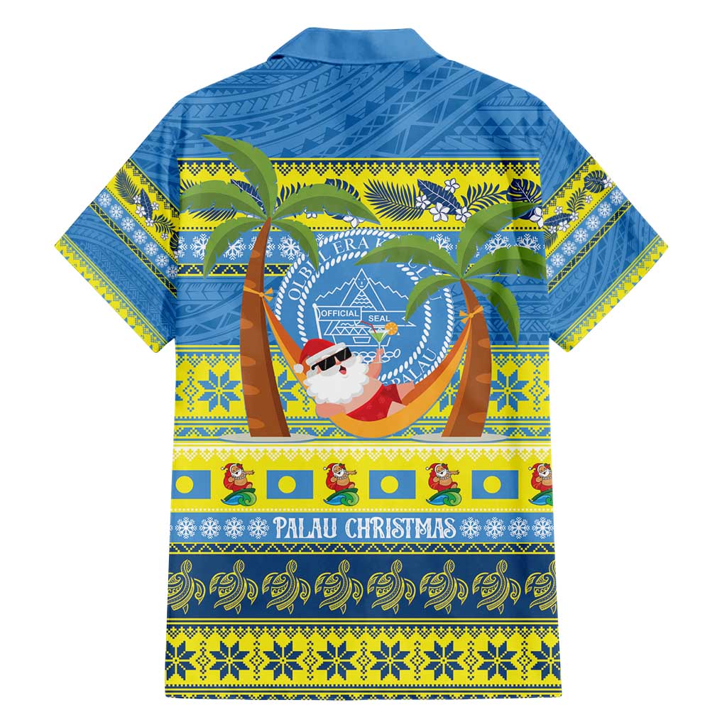 Palau Christmas Hawaiian Shirt Chilling Santa Ungil Kurismas LT14 - Polynesian Pride