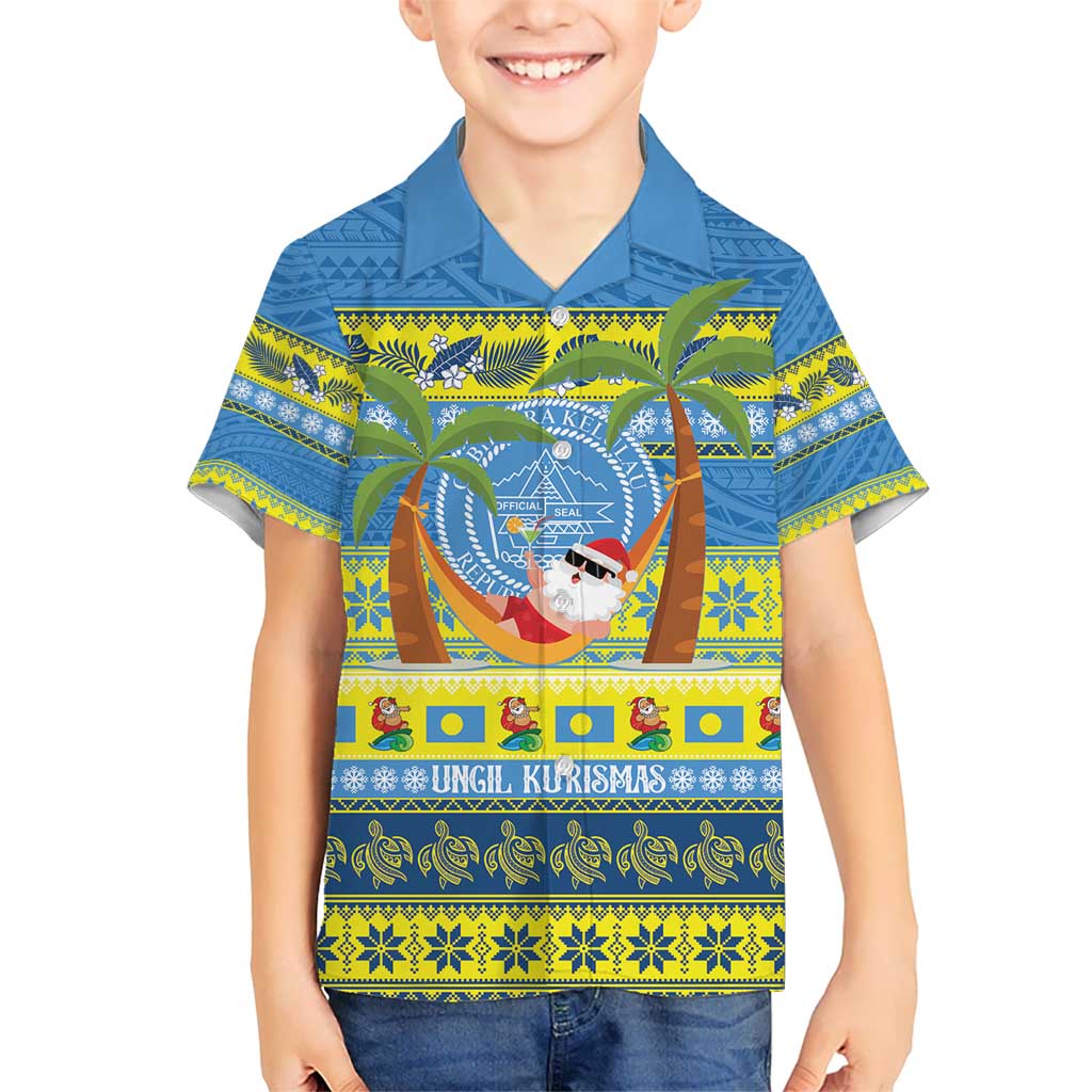 Palau Christmas Hawaiian Shirt Chilling Santa Ungil Kurismas LT14 - Polynesian Pride