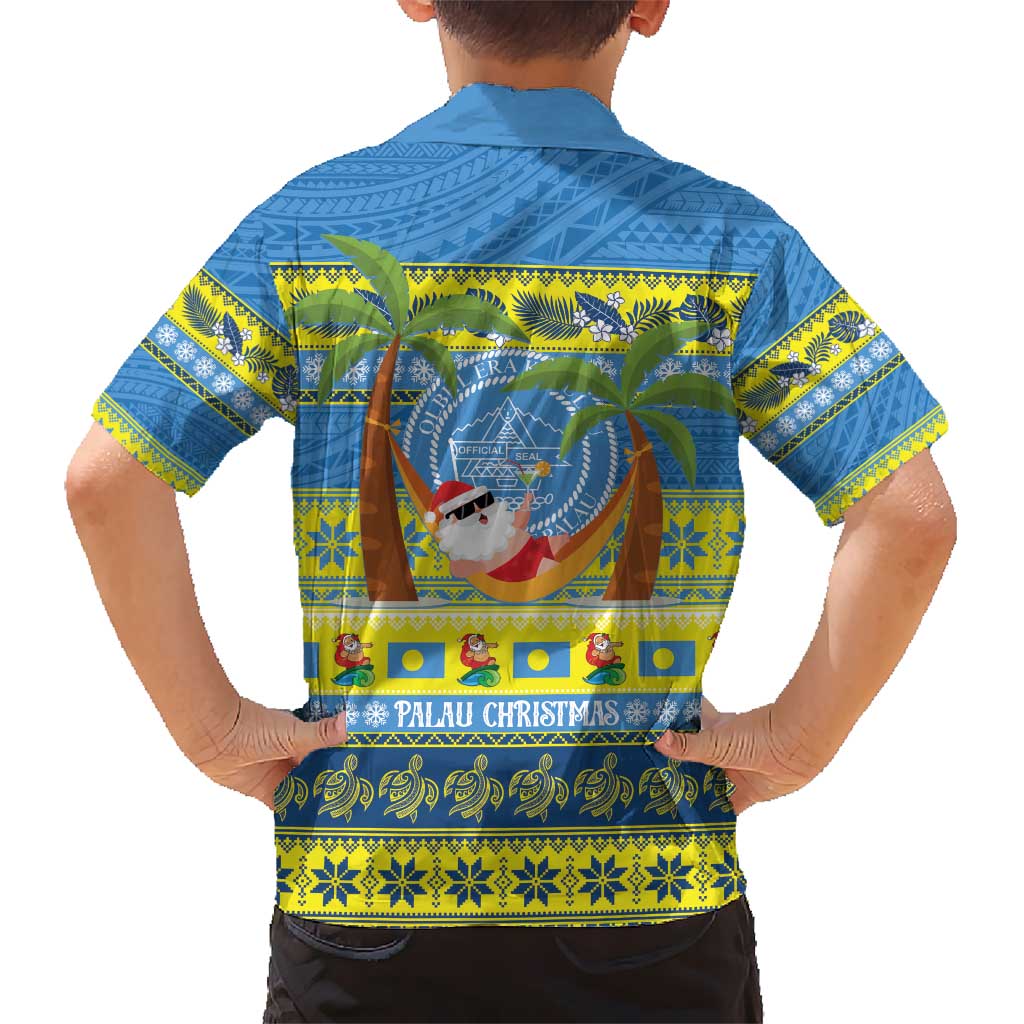 Palau Christmas Hawaiian Shirt Chilling Santa Ungil Kurismas LT14 - Polynesian Pride