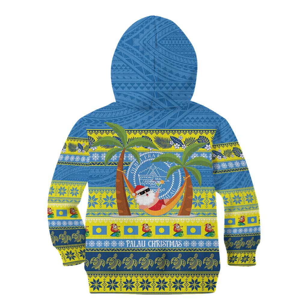 Palau Christmas Kid Hoodie Chilling Santa Ungil Kurismas LT14 - Polynesian Pride