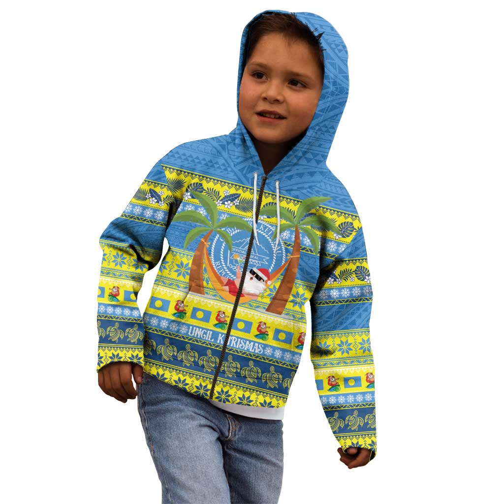 Palau Christmas Kid Hoodie Chilling Santa Ungil Kurismas LT14 - Polynesian Pride