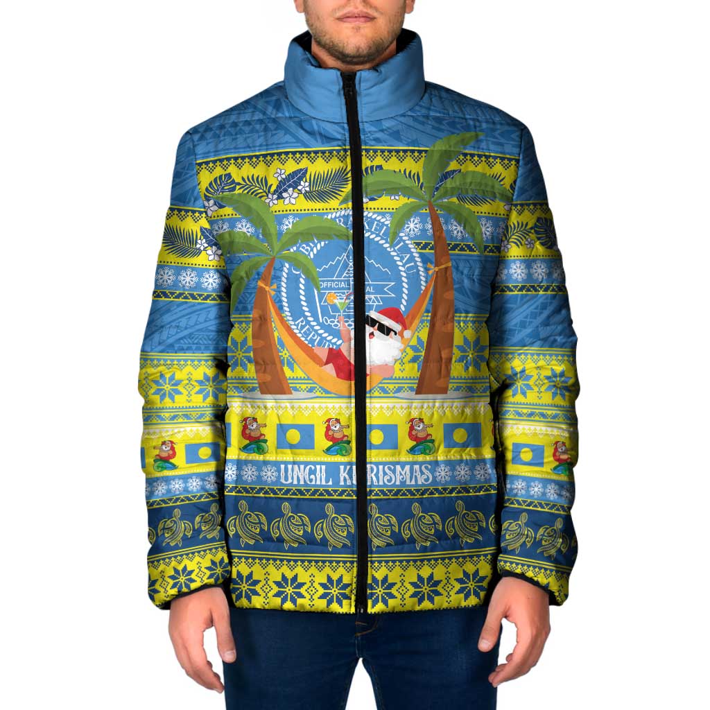 Palau Christmas Padded Jacket Chilling Santa Ungil Kurismas LT14 Men Yellow - Polynesian Pride