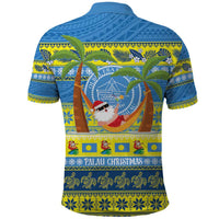 Palau Christmas Polo Shirt Chilling Santa Ungil Kurismas LT14 - Polynesian Pride