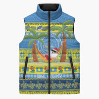 Palau Christmas Sleeveless Puffer Jacket Chilling Santa Ungil Kurismas LT14 Unisex Yellow - Polynesian Pride