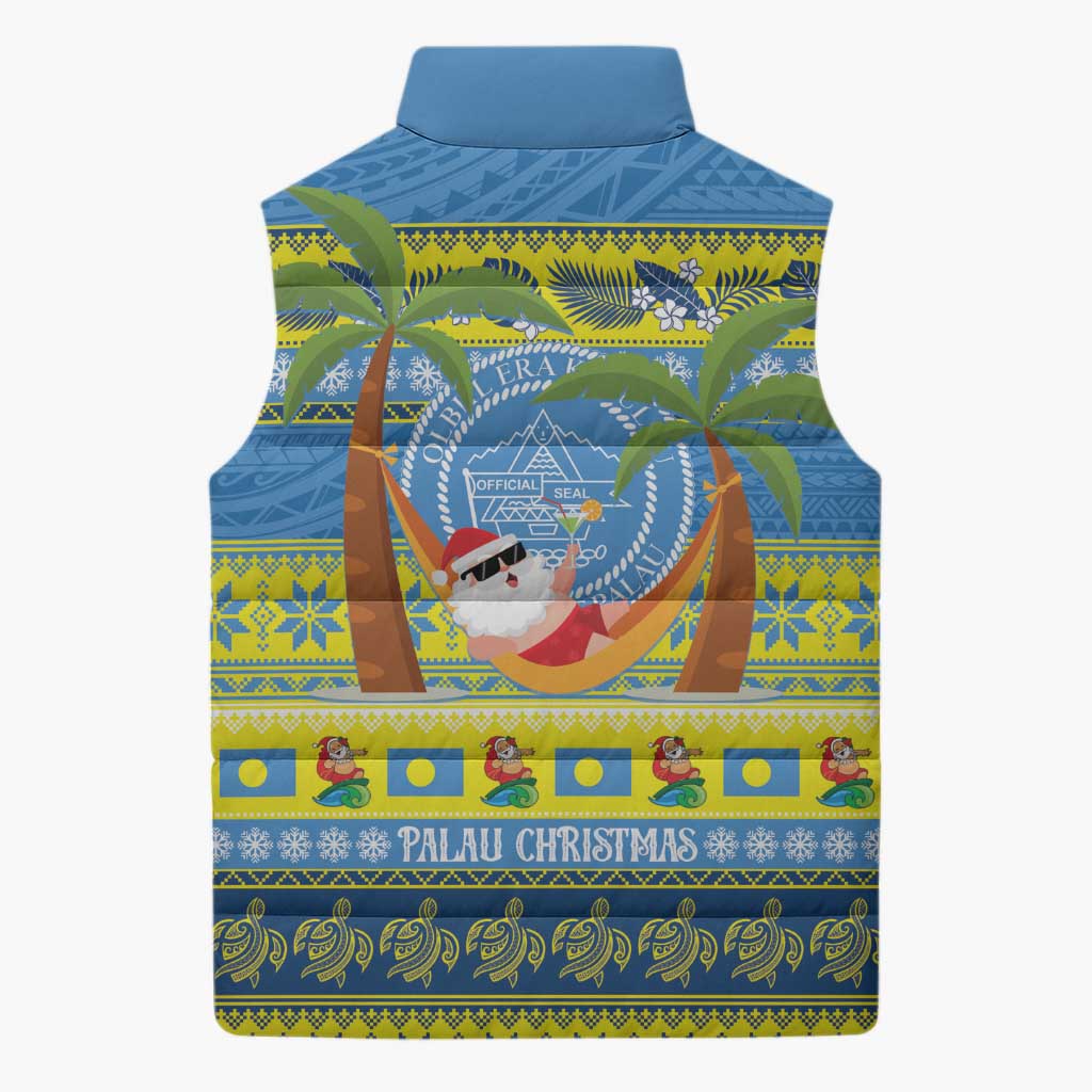 Palau Christmas Sleeveless Puffer Jacket Chilling Santa Ungil Kurismas LT14 - Polynesian Pride