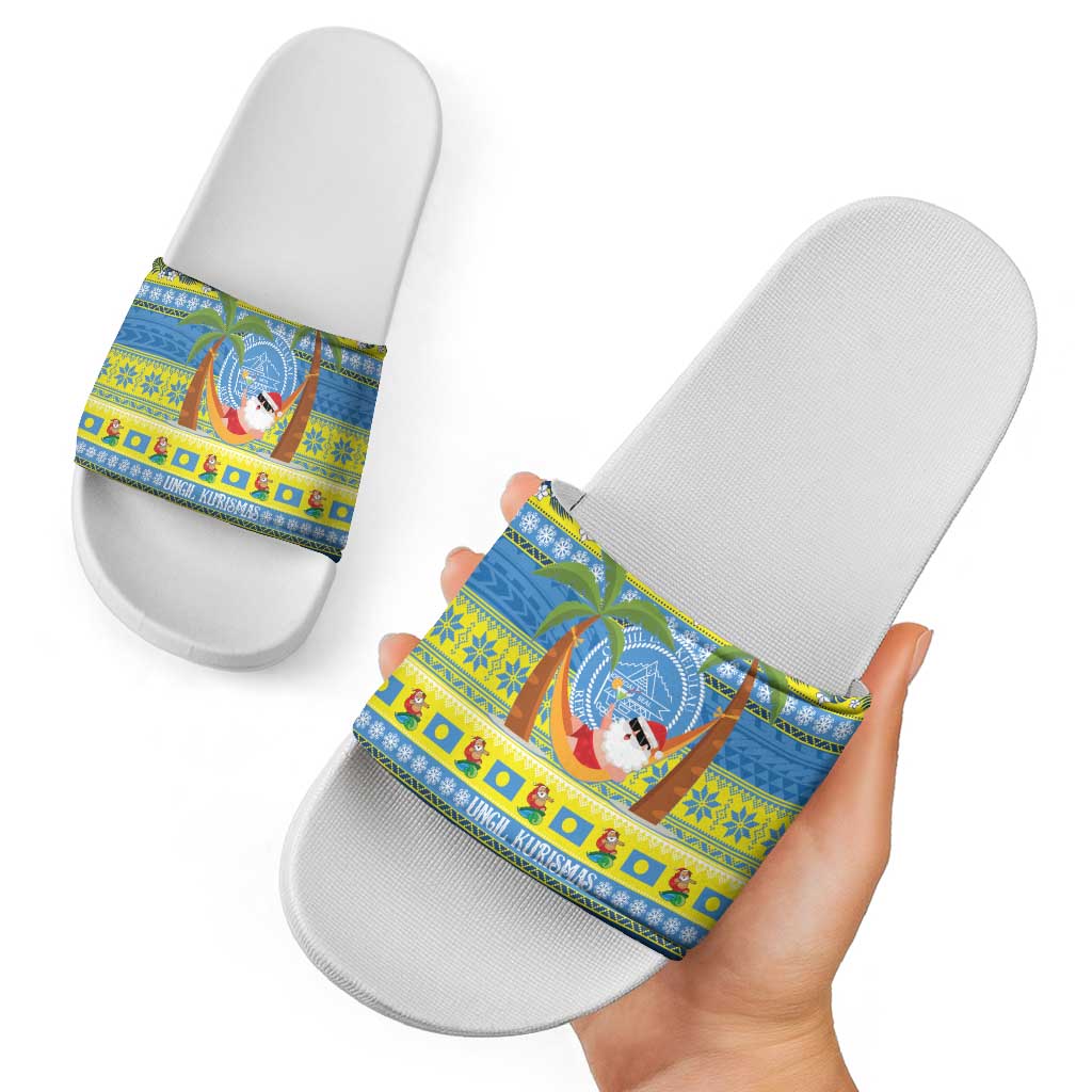 Palau Christmas Slide Sandals Chilling Santa Ungil Kurismas LT14 - Polynesian Pride