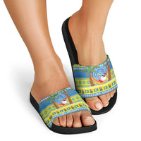 Palau Christmas Slide Sandals Chilling Santa Ungil Kurismas LT14 - Polynesian Pride