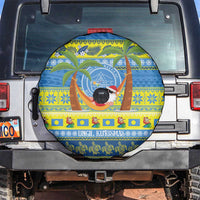 Palau Christmas Spare Tire Cover Chilling Santa Ungil Kurismas LT14 Yellow - Polynesian Pride